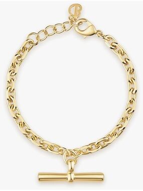 Gold Plated T Bar Link Bracelet - Designer Style